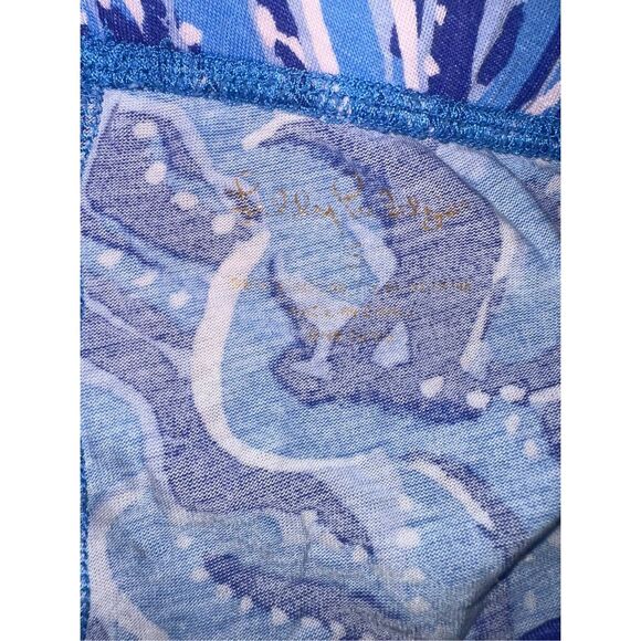 Beautiful Lilly Pulitzer PJ Knit Pants and top Coastal Blue Whispurr Pajama Set - Picture 9 of 12